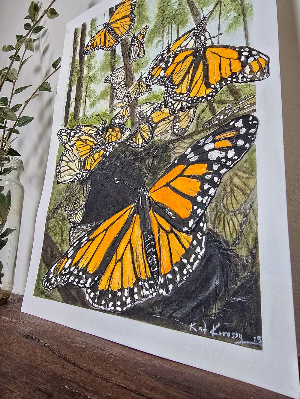 Original Art - Australian insect butterfly - Monarch Butterflies